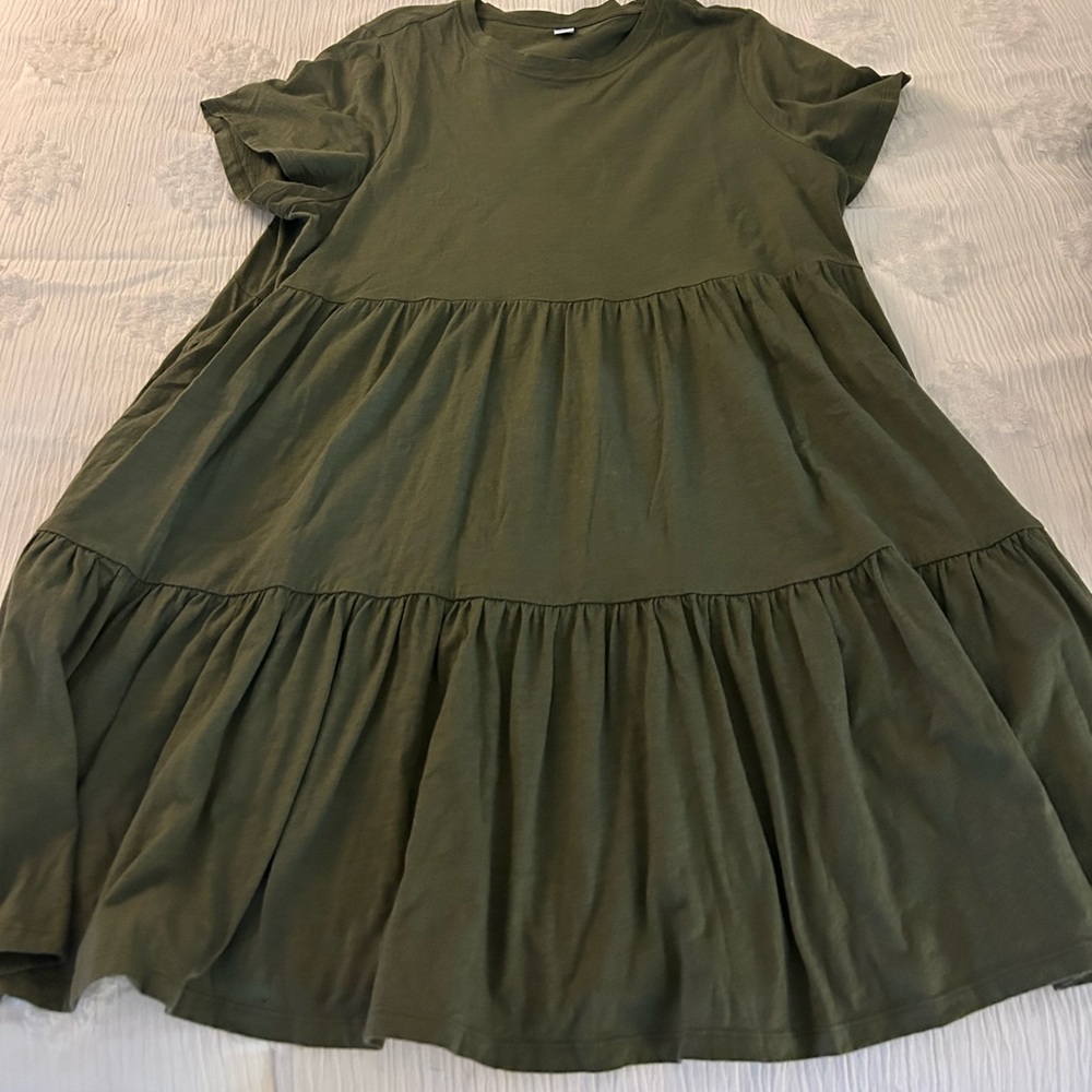 Old Navy olive swing dress